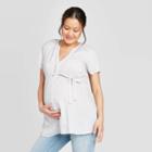 Maternity Striped Short Sleeve Button-down Shirt - Isabel Maternity By Ingrid & Isabel Blue/white