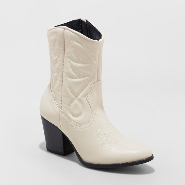 Women's Clayton Western Cowboy Bootie - Wild Fable White