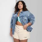 Women's Plus Size Super-high Rise Cut-off Jean Shorts - Wild Fable Off-white