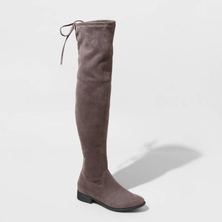 Women's Sidney Microsuede Over The Knee Fashion Boots - A New Day Gray