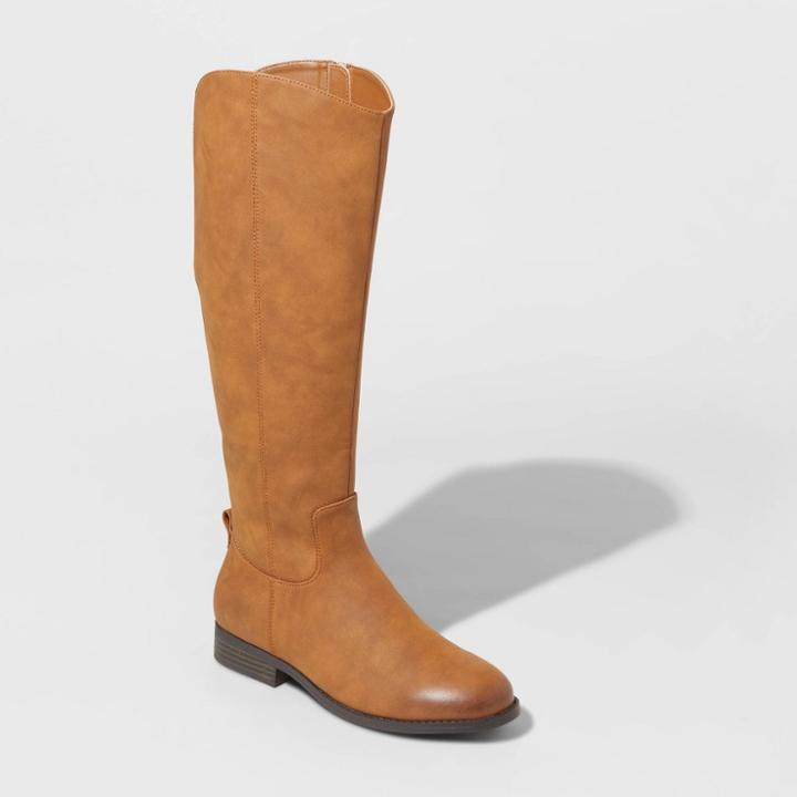 Women's Brisa Faux Leather Riding Boots - Universal Thread Tan
