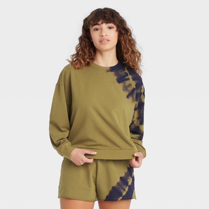 Women's Lightweight French Terry Pullover Sweatshirt - Joylab Army Green