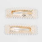 Pearl Barrettes Hair Clips And Pins - A New Day White, Gold