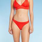 Women's Ribbed Cheeky Bikini Bottom - Xhilaration Red S, Women's,