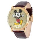 Men's Disney Mickey Mouse Shinny Vintage Articulating Watch With Alloy Case - Brown, Men's,