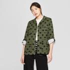 Women's Polka Dot Utility Jacket - Who What Wear Olive/black