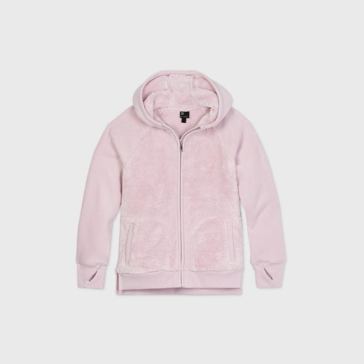 All In Motion Girls' Sherpa Full Zip Hoodie Sweatshirt - All In