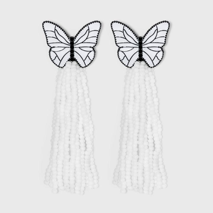 Sugarfix By Baublebar Butterfly Tassel Drop Earrings - White