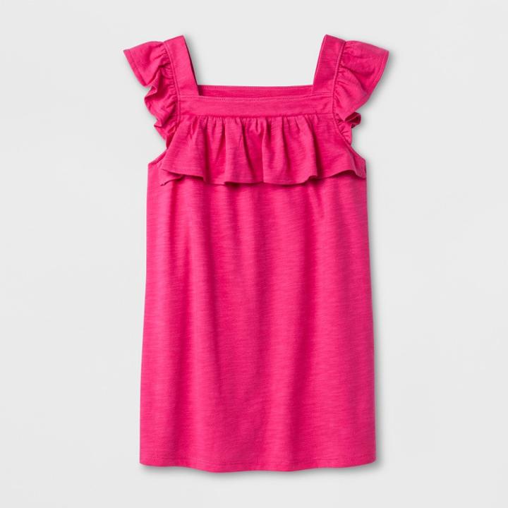 Girls' Knit Ruffle Tank Top - Cat & Jack Pink