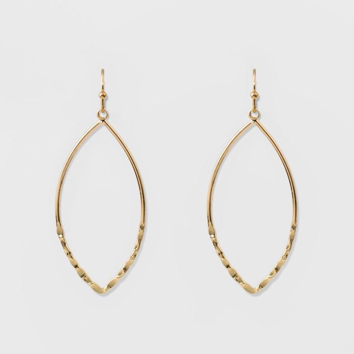 Target Thin Gold Oval Fish Hook Earrings - A New Day Gold
