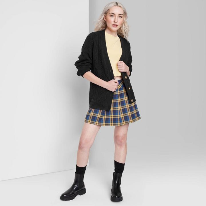 Women's Oversized Boyfriend Cardigan - Wild Fable Black