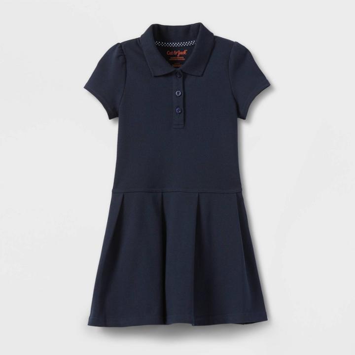 Toddler Girls' Short Sleeve Pleated Uniform Tennis Dress - Cat & Jack Navy