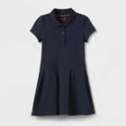 Toddler Girls' Short Sleeve Pleated Uniform Tennis Dress - Cat & Jack Navy