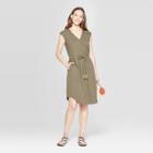 Women's Dolman Sleeveless V-neck V-neck Knit Dress - Universal Thread Olive (green)