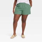 Women's Plus Size High-rise Pull-on Shorts - Universal Thread Green