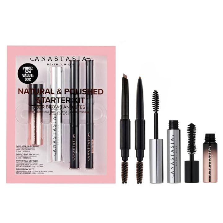 Anastasia Beverly Hills Natural & Polished Eyebrow Enhancer Starter Kit - Taupe - 4pc/1.17oz - Ulta Beauty