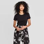 Women's Regular Fit Short Sleeve Crewneck T-shirt - A New Day Black