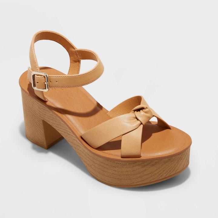 Women's Valerie Platform Heels - Universal Thread Tan