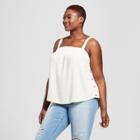 Women's Plus Size Wide Strap Tank Top - Universal Thread White