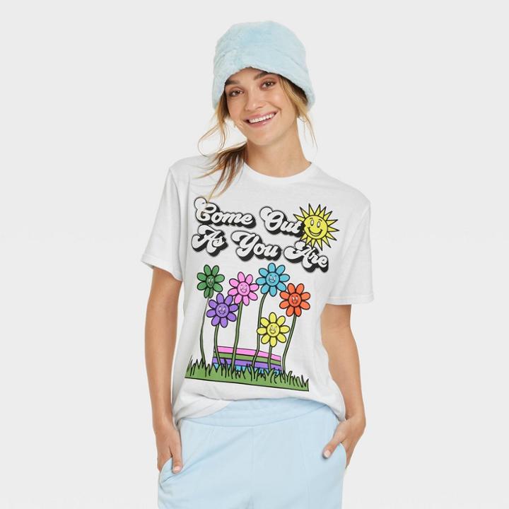 Equality Apparel Pride Adult 'come Out As You Are' Short Sleeve T-shirt - White