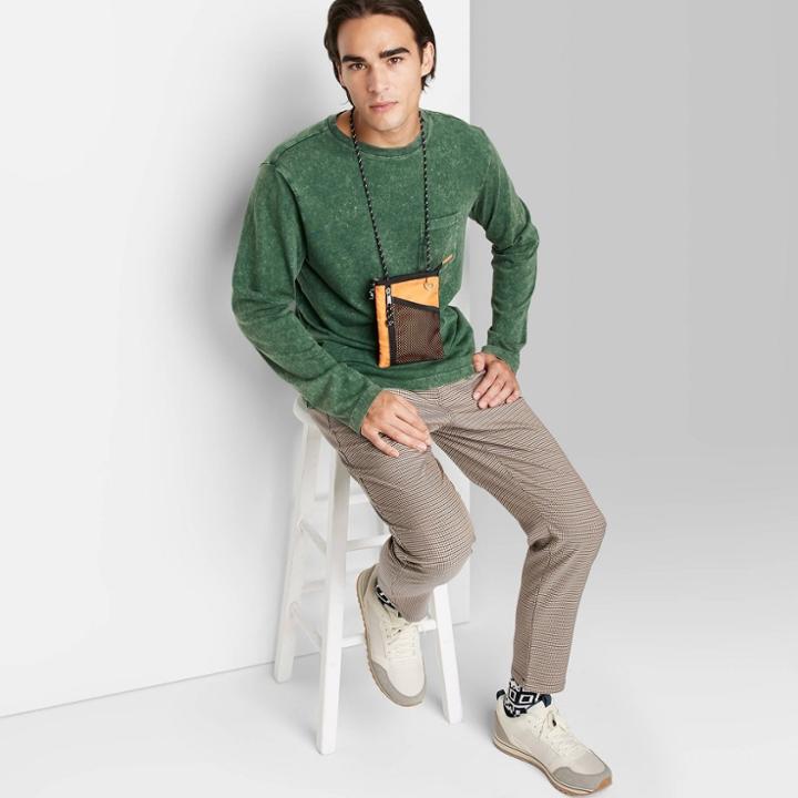 Adult Relaxed Fit Long Sleeve Pocket T-shirt - Original Use Green