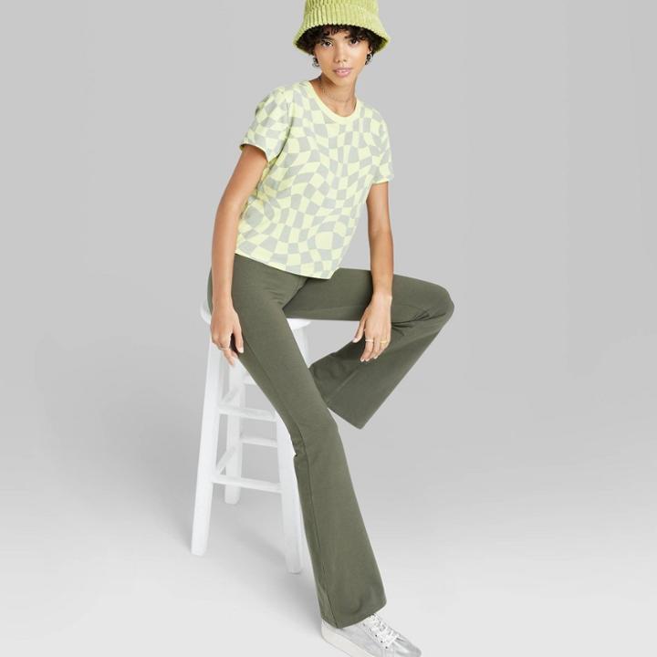 Women's High-waisted Flare Leggings - Wild Fable Olive Green Xxs