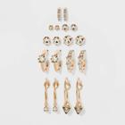 Crystal Stud Mini And Midsized Hoop Earring Set 9ct - Wild Fable Gold
