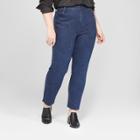 Women's Plus Size Raw Hem Straight Jeans - Universal Thread Dark Wash