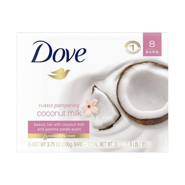 Dove Beauty Dove Purely Pampering Coconut Milk Beauty Bar Soap - 8pk