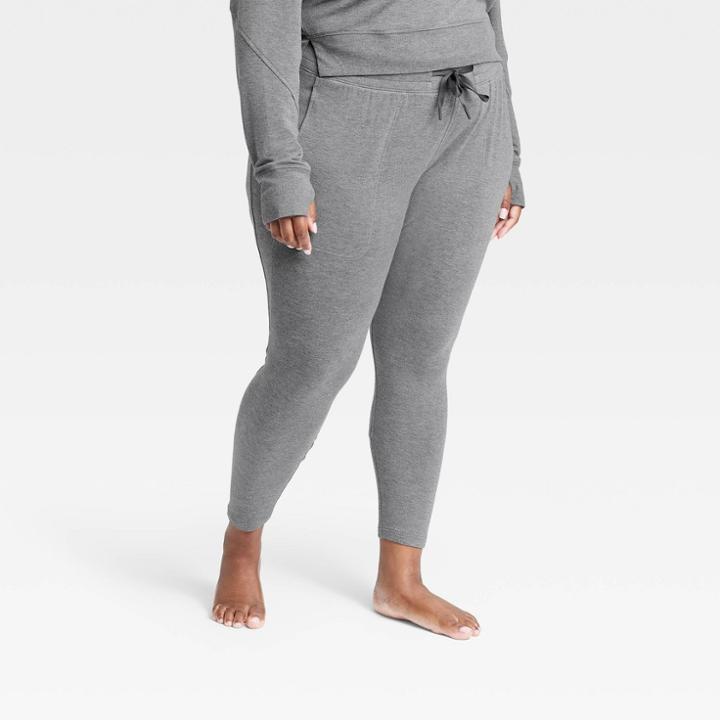 Women's Plus Size Modal Tapered Joggers - All In Motion Charcoal Gray