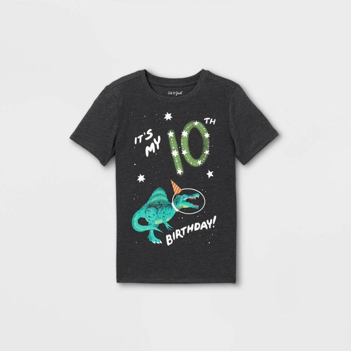 Boys' Short Sleeve 10th Birthday Graphic T-shirt - Cat & Jack Black