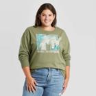 Women's Mtv Marble Plus Size Graphic Sweatshirt - Green