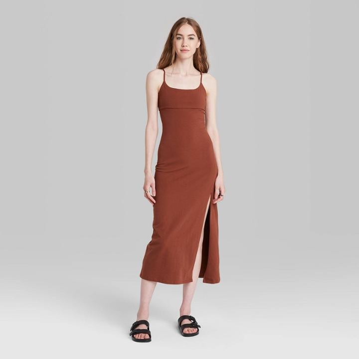 Women's Sleeveless Tie-back Dress - Wild Fable Coffee