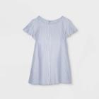 Maternity Striped Flutter Short Sleeve With Tie-waist Woven Top - Isabel Maternity By Ingrid & Isabel Blue/white