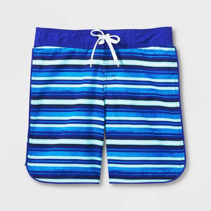 Plusboys' Striped Swim Shorts - Art Class Blue