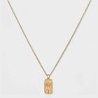 No Brand Silver Plated Crystal Moon And Star Pendant Necklace - Worn Gold