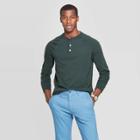 Men's Regular Fit Long Sleeve Jersey Henley Shirt - Goodfellow & Co Forest Green 2xl, Green Green