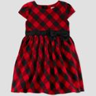 Toddler Girls' Buffalo Check Holiday Dressy Dress - Just One You Made By Carter's Red