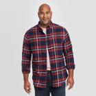 Men's Tall Standard Fit Long Sleeve 1-pocket Flannel Button-down Shirt - Goodfellow & Co Red