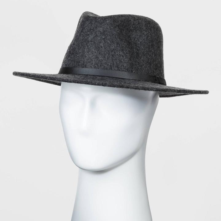 Men's Panama Felt Fedora Hat - Goodfellow & Co Gray