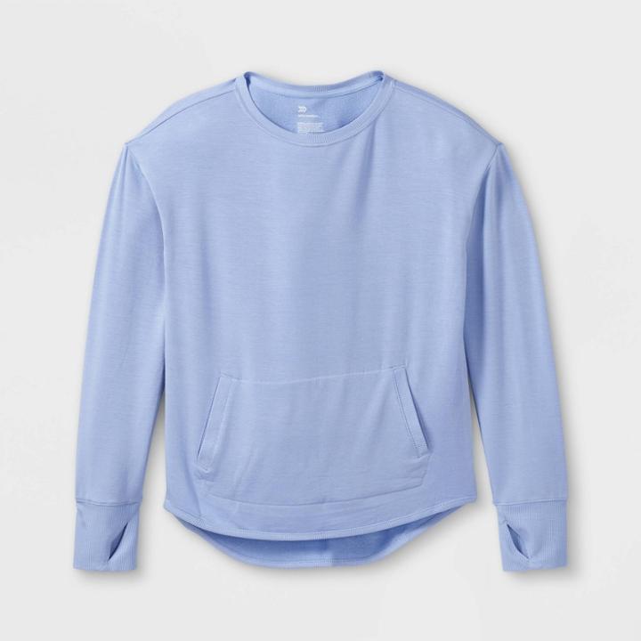 Girls' Cozy Lightweight Fleece Crewneck Sweatshirt - All In Motion