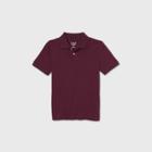 Petiteboys' Short Sleeve Stretch Pique Uniform Polo Shirt - Cat & Jack Burgundy