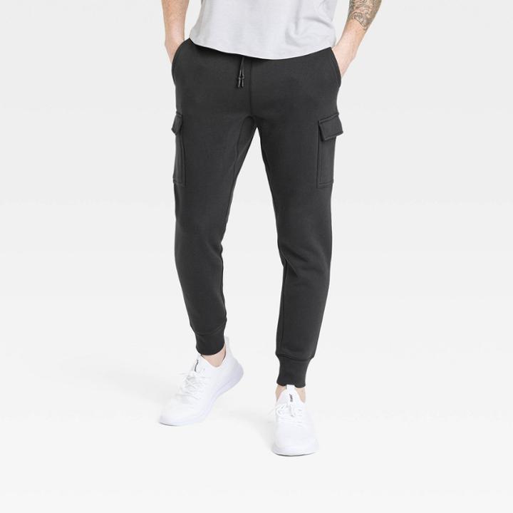 All In Motion Men's Cotton Fleece Cargo Jogger Pants - All In