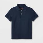 Boys' Short Sleeve Interlock Uniform Polo Shirt - Cat & Jack Navy