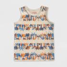 Toddler Boys' Palm Tree Striped Tank Top - Cat & Jack Light Cream 12m, Toddler Boy's, White