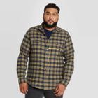 Mens Tall Standard Fit Long Sleeve 2-pocket Flannel Button-down Shirt - Goodfellow & Co Gold