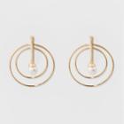 Pearl With Double Circle Earrings - A New Day Pearl/gold