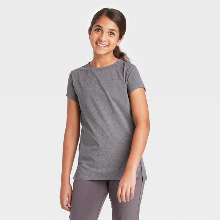 Petitegirls' Short Sleeve Performance T-shirt - All In Motion Gray