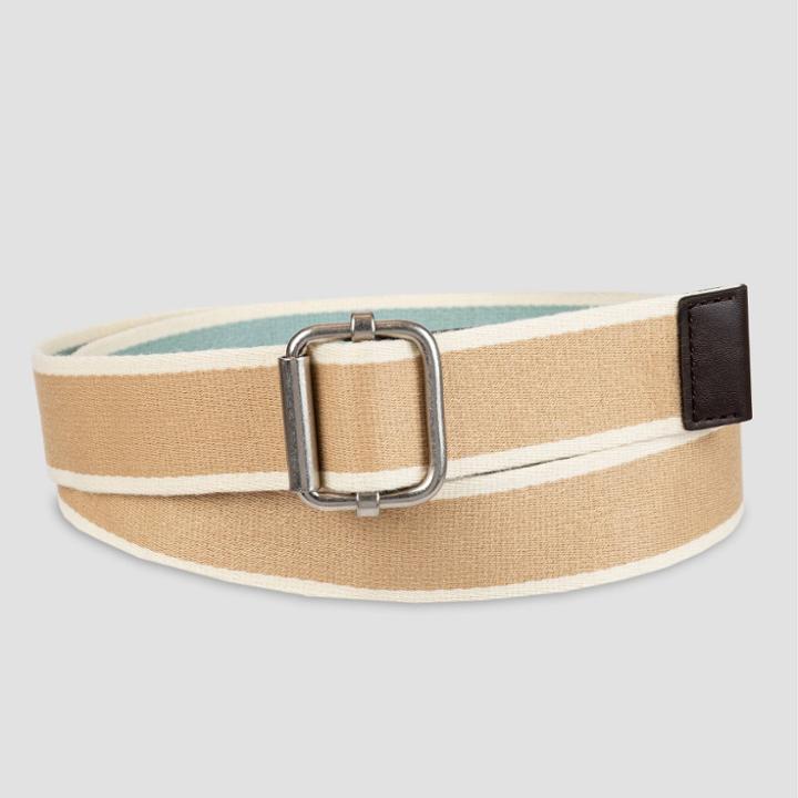 Men's Striped Web Belt - Goodfellow & Co Beige