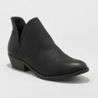 Women's Nora V-cut Ankle Wide Width Booties - Universal Thread Black 7w,